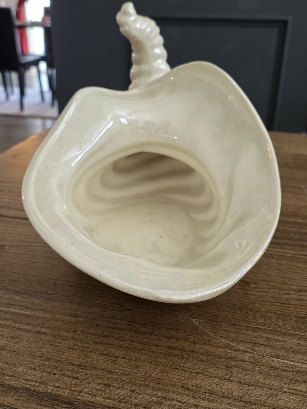 Cream Ceramic Shell Bowl Decorative Accent